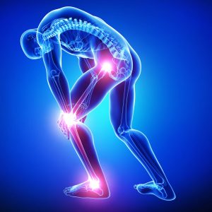 Anatomy of male joint pain in blue